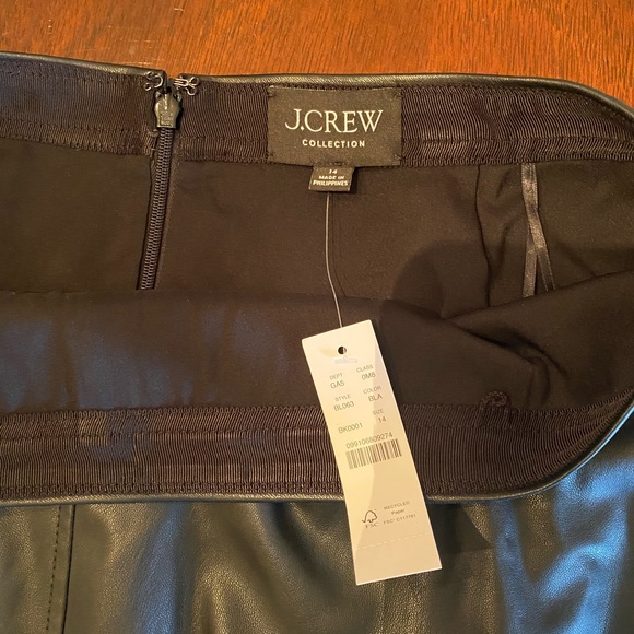 Black Faux Leather J-Crew Skirt - Picture 4 of 4